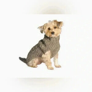 Chilly Dog 100% Wool Hand Knit Sweater Gray Size Medium